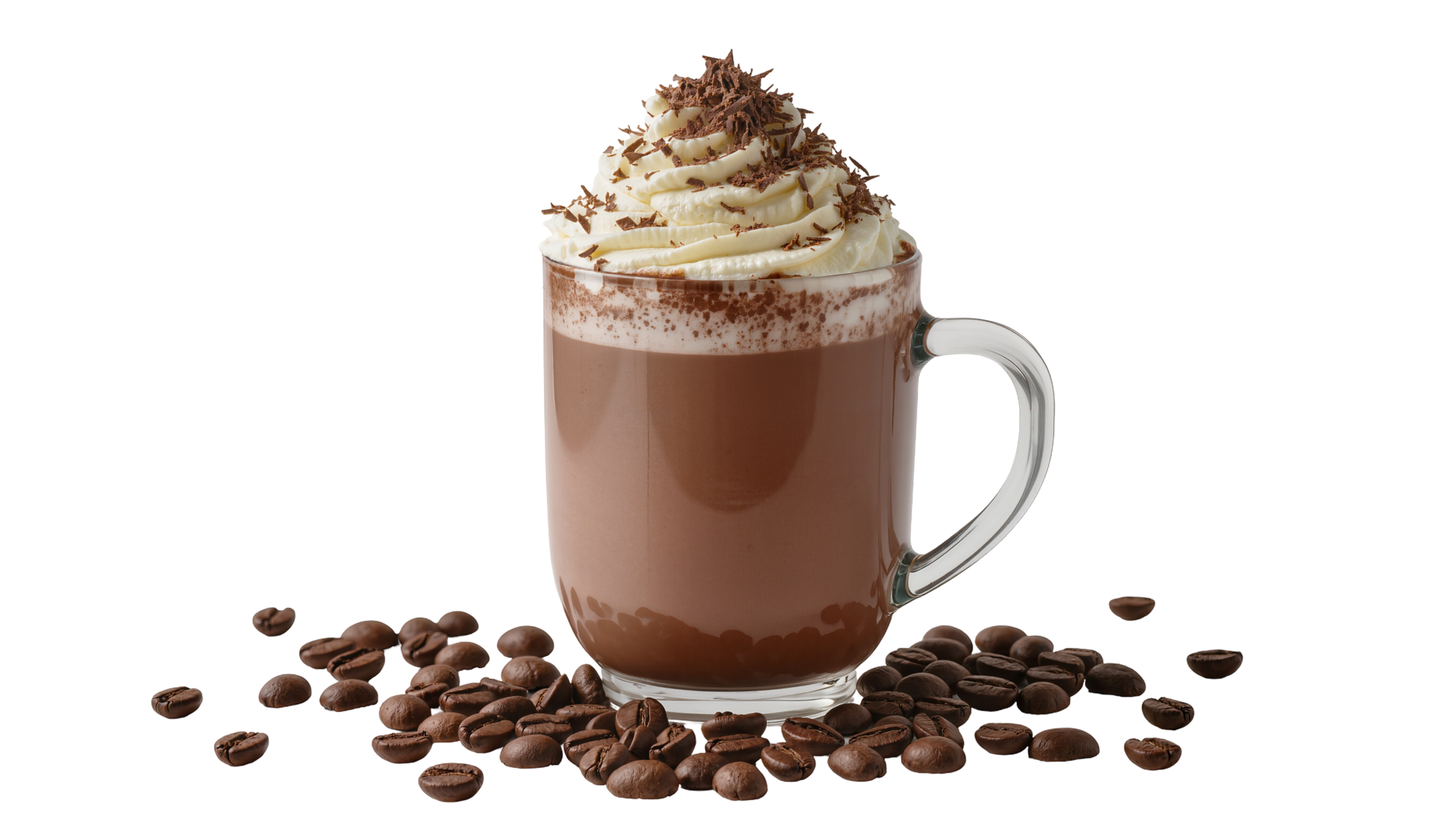 Chocolat chaud à la crème et grains de café